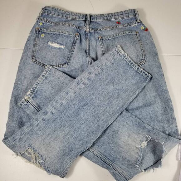 Baykanlar We The Free Boyfriend  Embroidered Spring Fling Distressed Jeans 28 - Picture 4 of 7